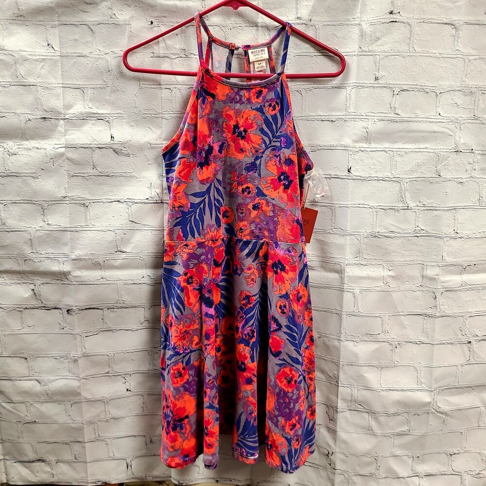 Mossimo Supply Co Floral Spaghetti Strap Dress Blue Pink Summer Fashion S/P NWT